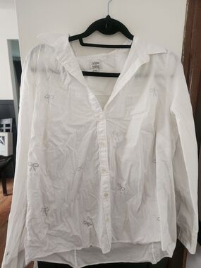 J.Crew White Embellished Button-Down Shirt